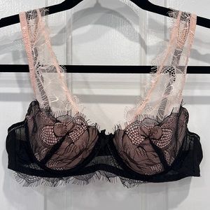 Mimi Holliday Blush and black lace bra. Size 34B